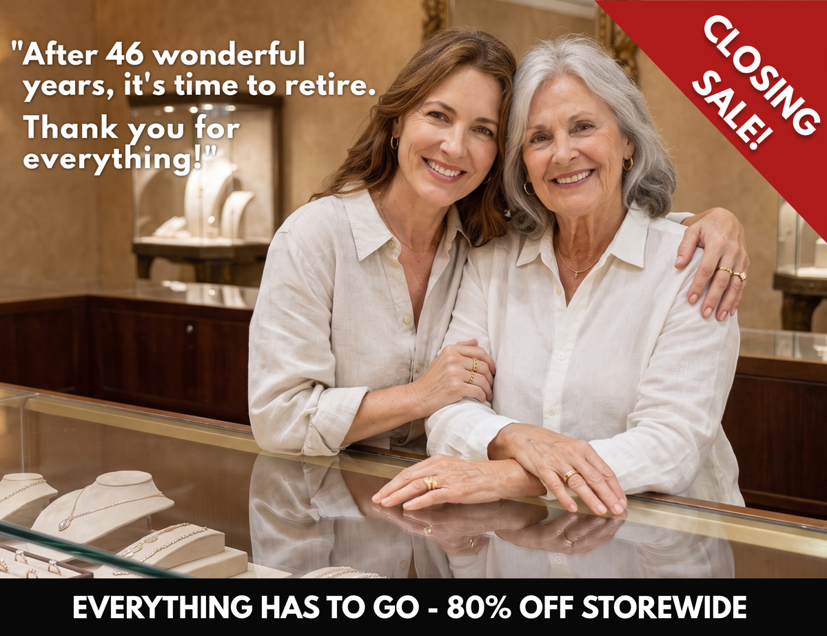 Closing sale: everything has to go, 80% off storewide