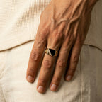 Men's Black Stone Signet Ring