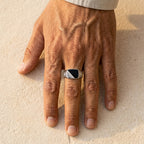 Men's Black Stone Signet Ring