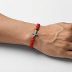 Men's Braided Cross Charm Bracelet