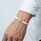 Men's Braided Cross Charm Bracelet