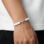 Men's Braided Cross Charm Bracelet