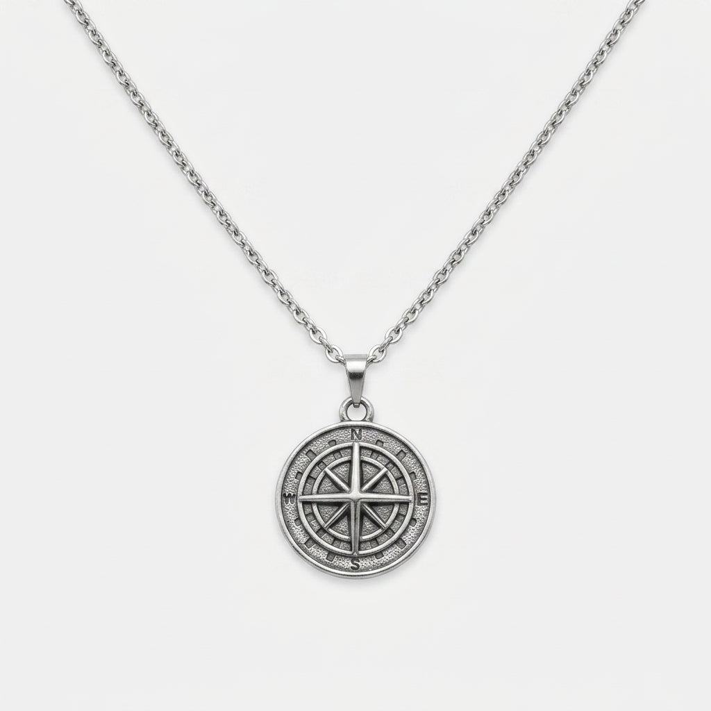 Men's Compass Pendant Necklace
