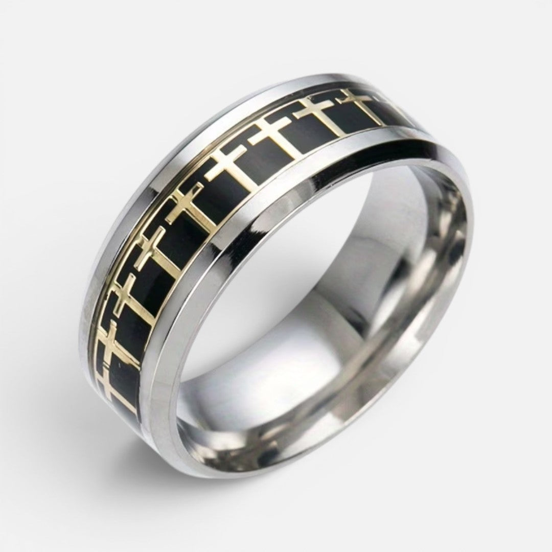 Men's Cross Grid Ring