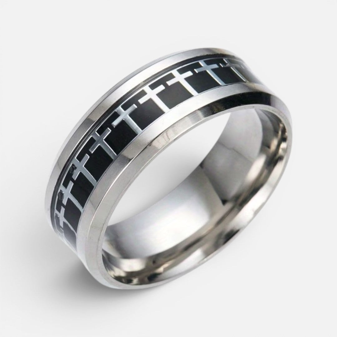 Men's Cross Grid Ring