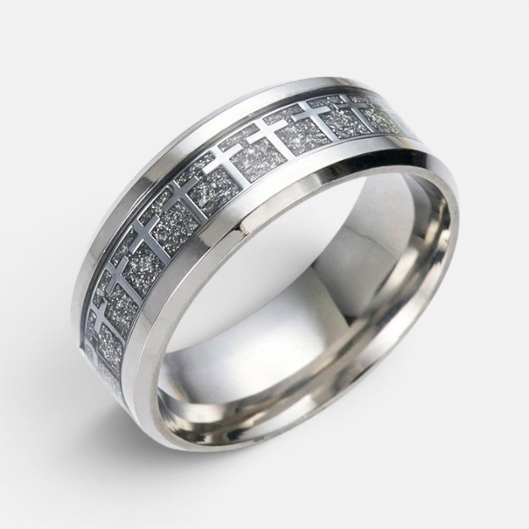 Men's Cross Grid Ring