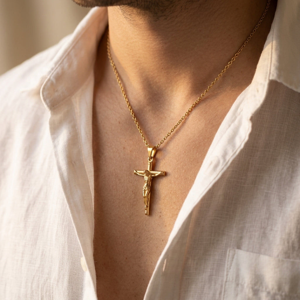 Men's Crucifix Pendant Necklace