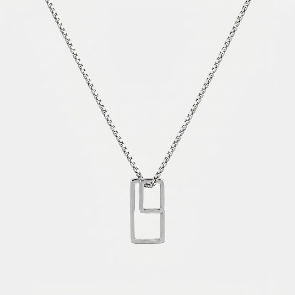 Men's Double Rectangle Pendant Necklace