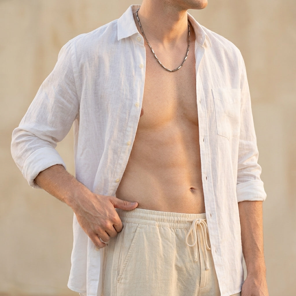 Men's Faceted Bar Necklace