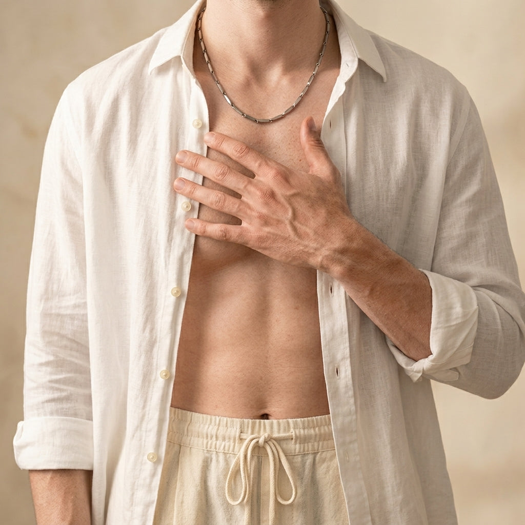 Men's Faceted Bar Necklace