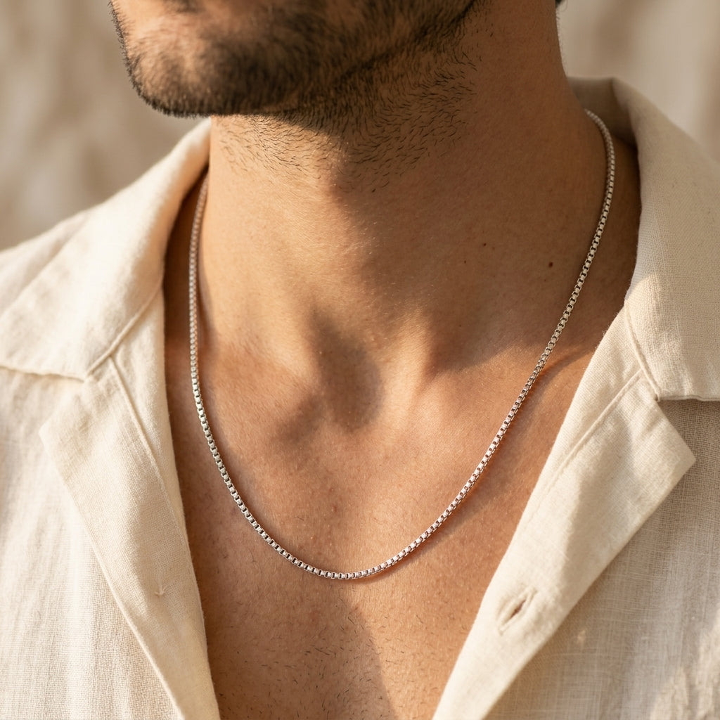 Men's Fine Box Chain Necklace