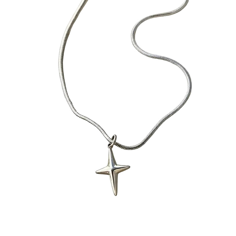 Men's Decorative Four-Point Star Necklace