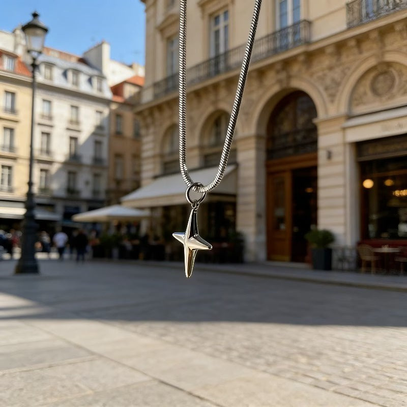 Men's Decorative Four-Point Star Necklace