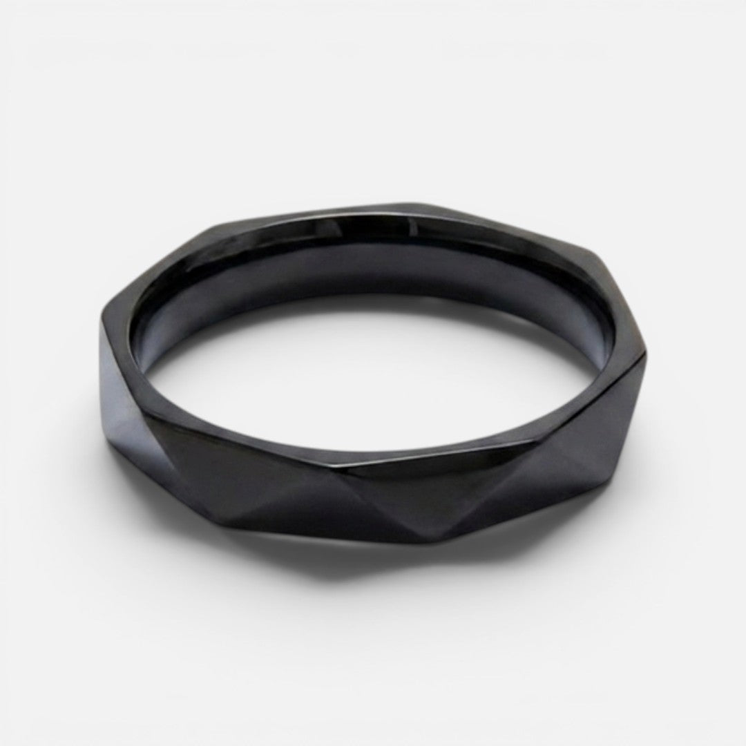 Men's Geometric Faceted Ring