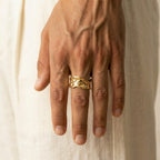 Men's Hammered Cuff Ring