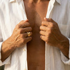 Men's Hammered Cuff Ring