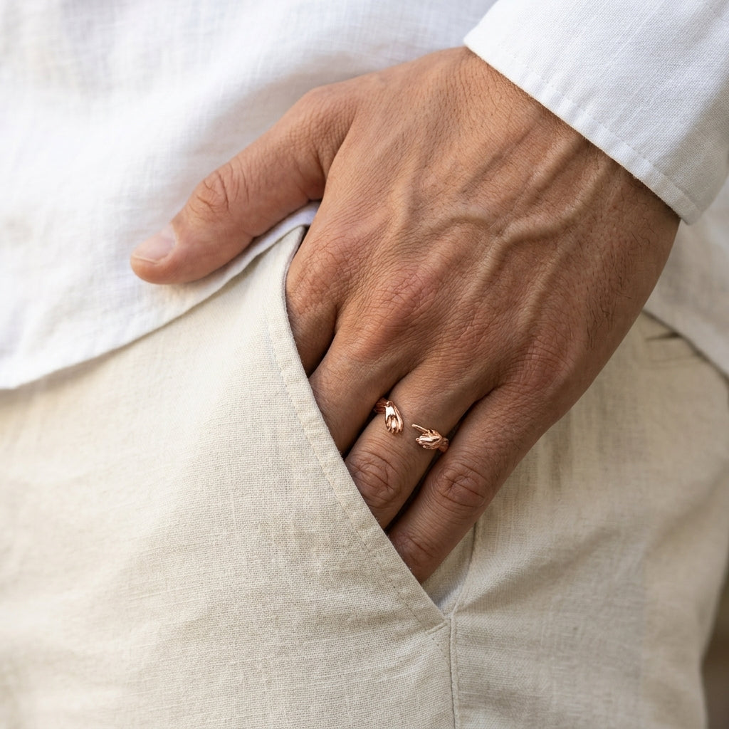Men's Hands Cuff Ring
