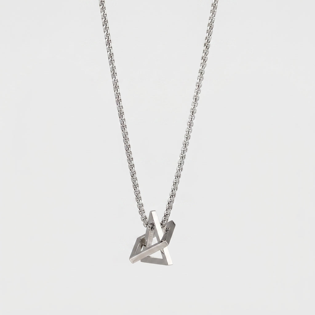 Men's Interlocking Triangle Pendant Necklace