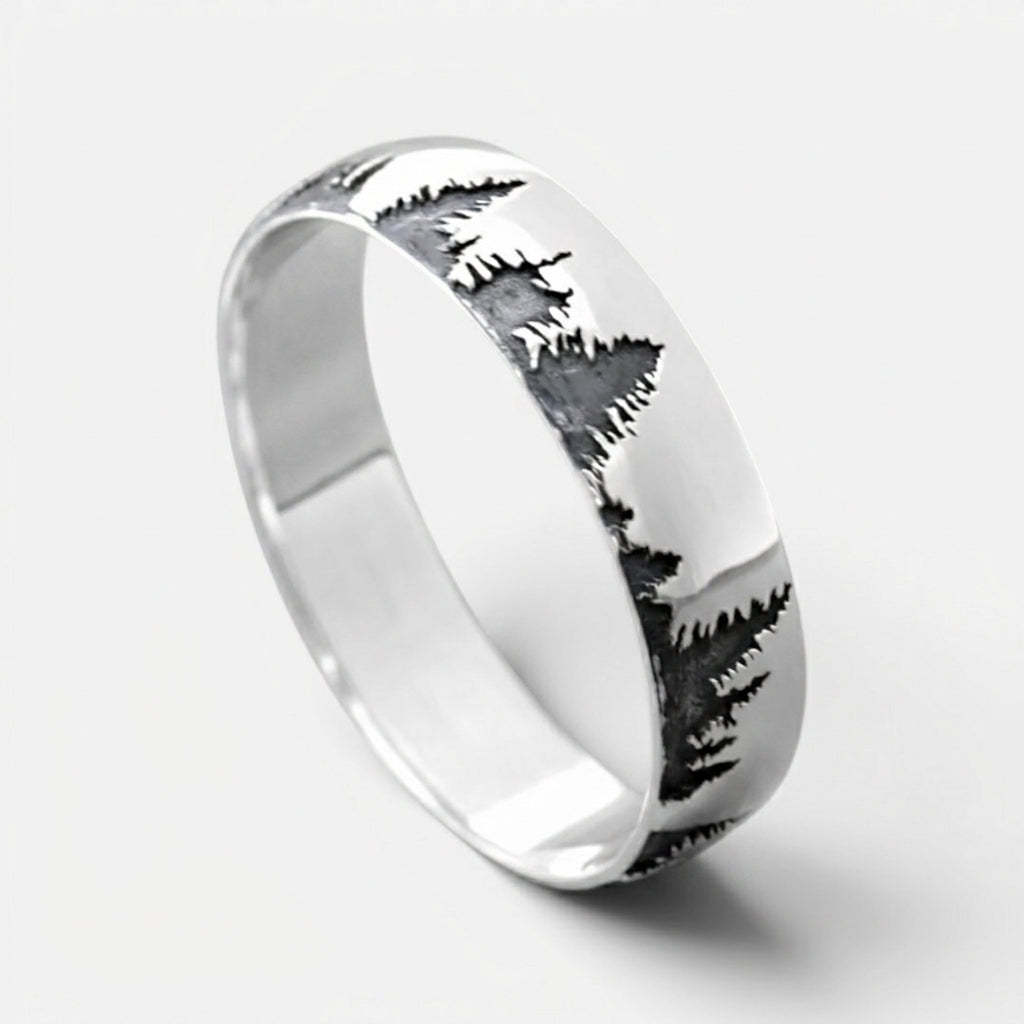 Men's Landscape Engraved Ring