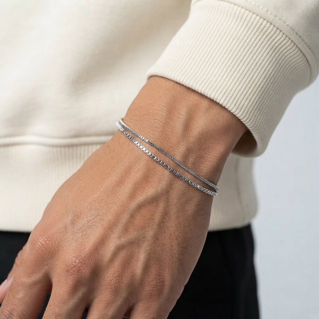 Men's Layered Chain Bracelet