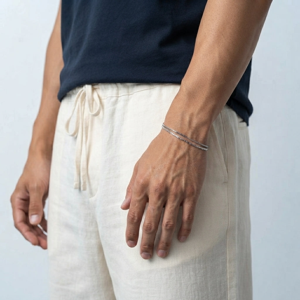 Men's Layered Chain Bracelet