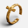 Men's Openwork Cross Ring