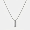 Men's Polished Rectangle Pendant Necklace
