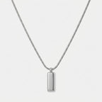 Men's Polished Rectangle Pendant Necklace