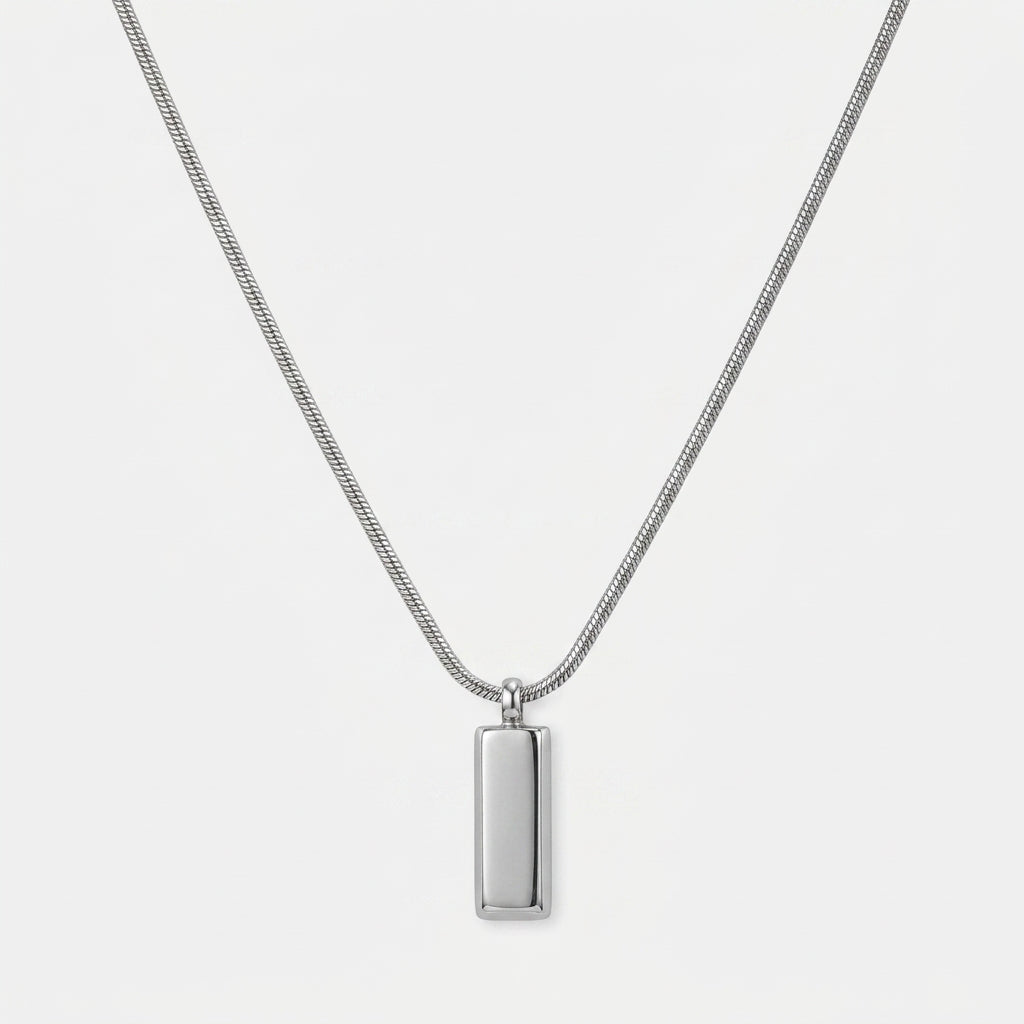 Men's Polished Rectangle Pendant Necklace