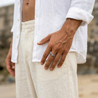 Men's Ribbed Band Ring