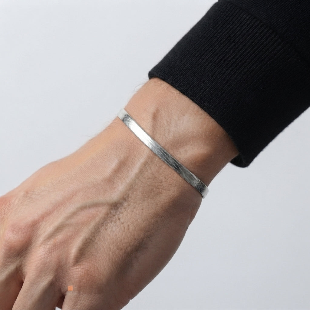Men's Ribbed Chain Bracelet