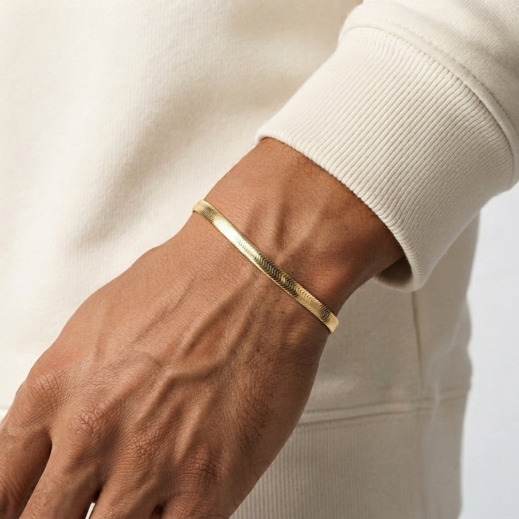Men's Ribbed Chain Bracelet