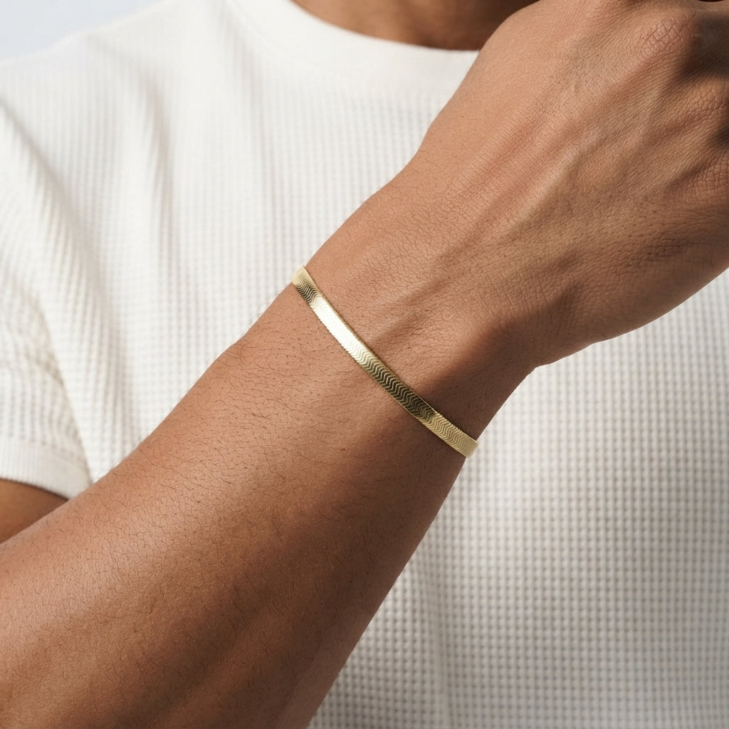 Men's Ribbed Chain Bracelet