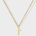 Men's Rope Chain Cross Pendant Necklace