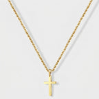 Men's Rope Chain Cross Pendant Necklace