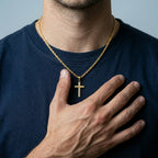 Men's Rope Chain Cross Pendant Necklace