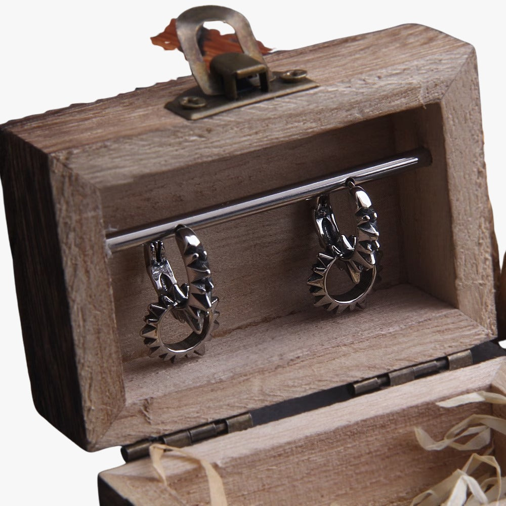 Men's Spiked Hoop Earrings