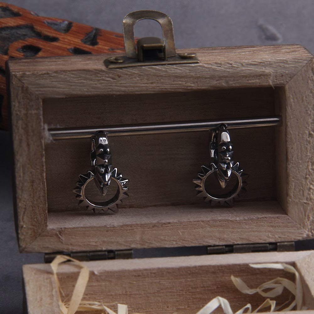 Men's Spiked Hoop Earrings