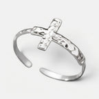Men's Textured Cross Ring