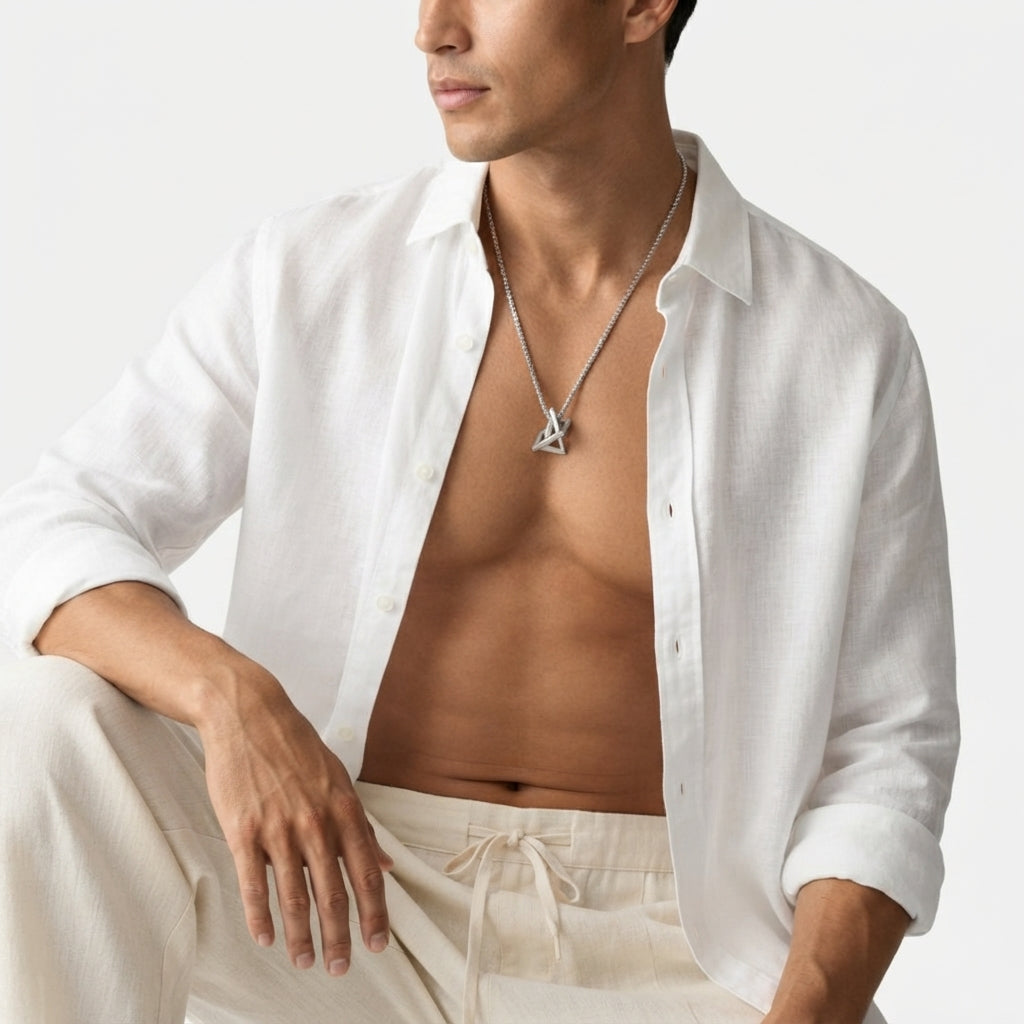 Men's Triangle Pendant Necklace