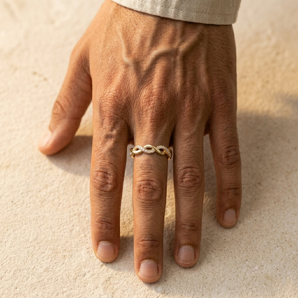 Men's Twisted Crystal Ring