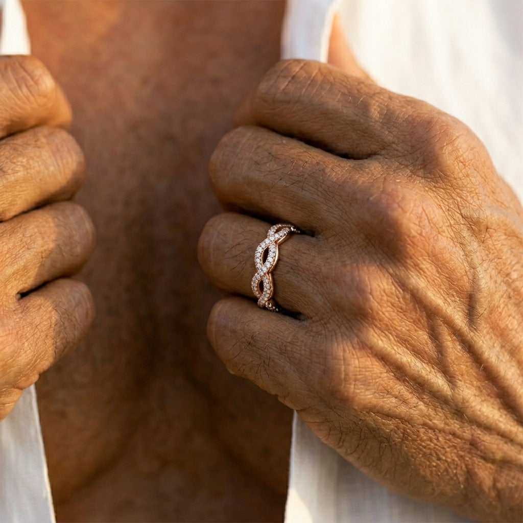 Men's Twisted Crystal Ring