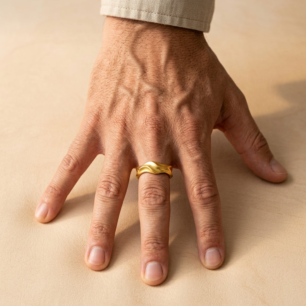 Men's Wavy Band Ring