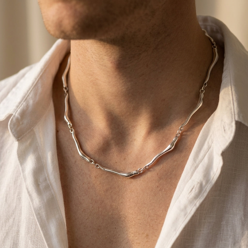 Men's Wavy Link Necklace