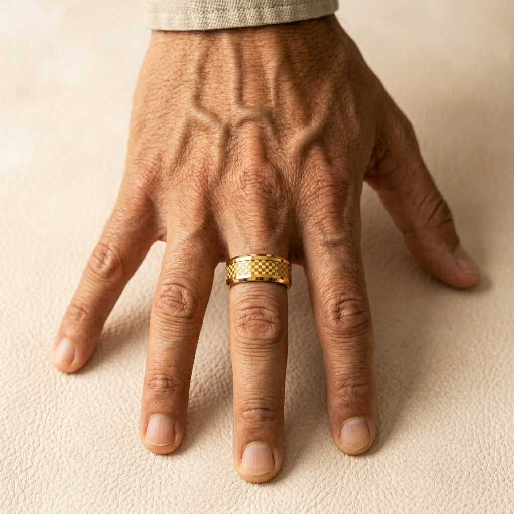 Men's Woven Inlay Ring
