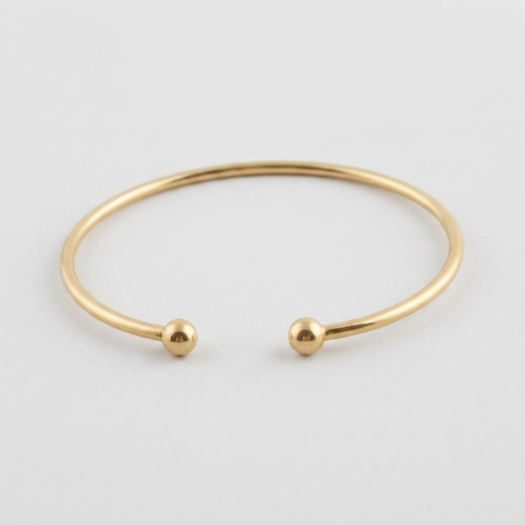 Women's Ball End Open Cuff Bangle