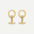 Women's Bar Drop Huggie Earrings