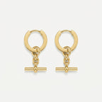 Women's Bar Drop Huggie Earrings