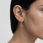Women's Bar Drop Huggie Earrings
