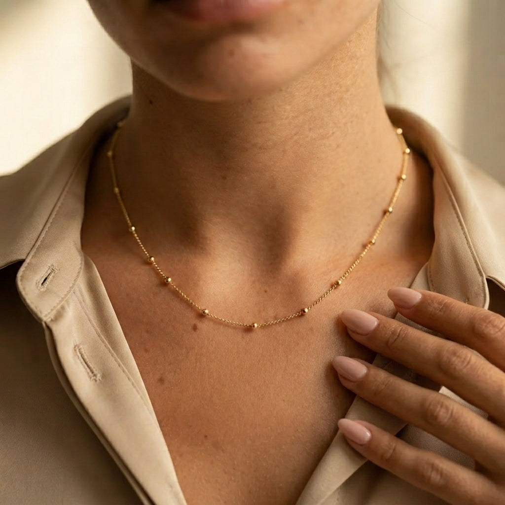 Women's Beaded Chain Choker